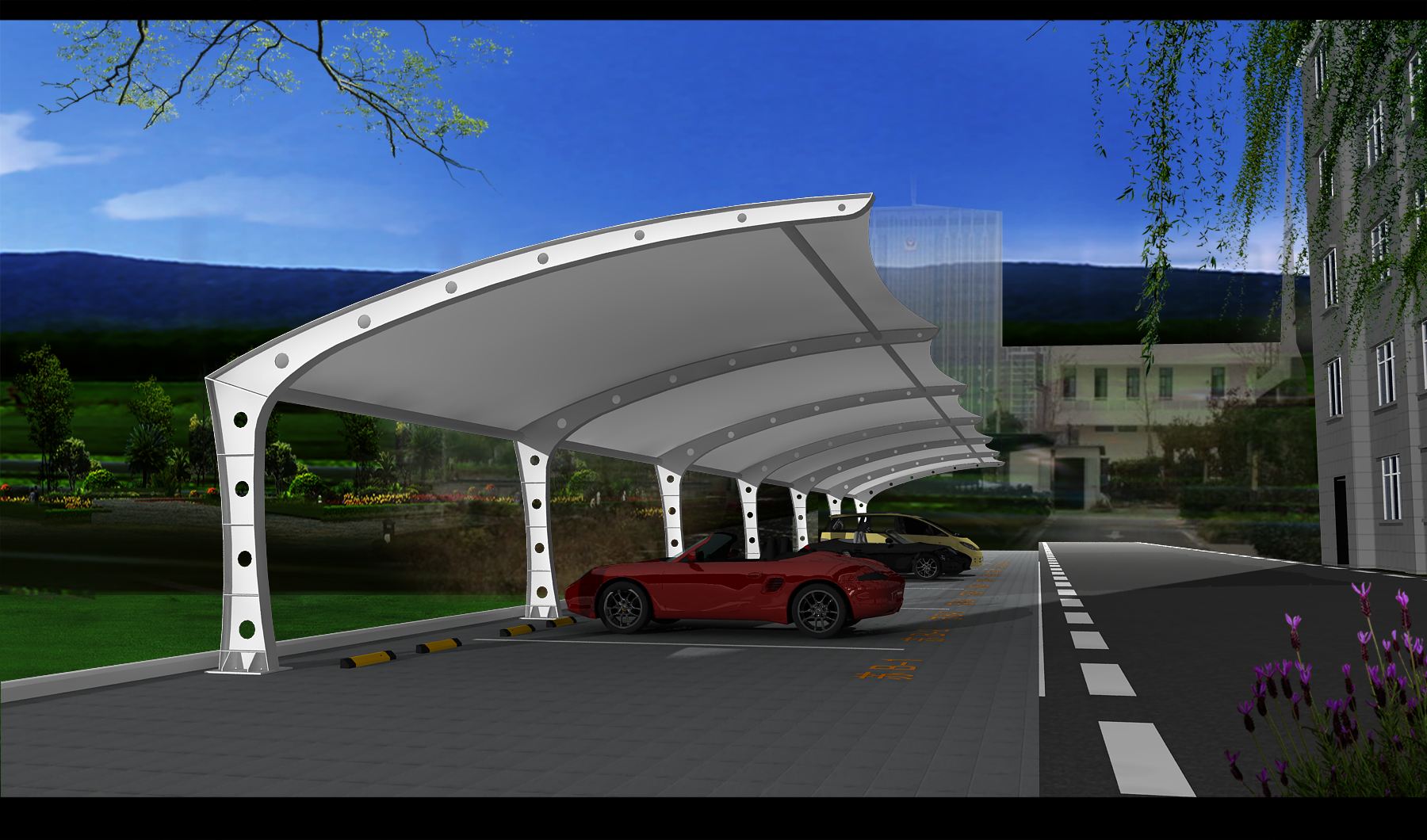 膜结构车棚剪缝时有什么注意事项?